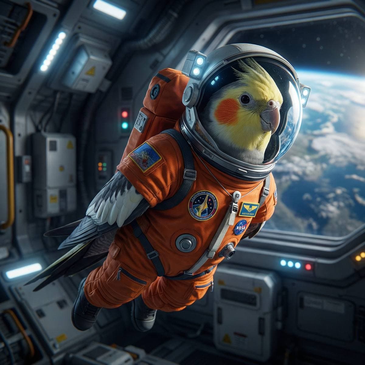 Metal Bird Wall Art From Your Photos - Astronaut style bird portrait