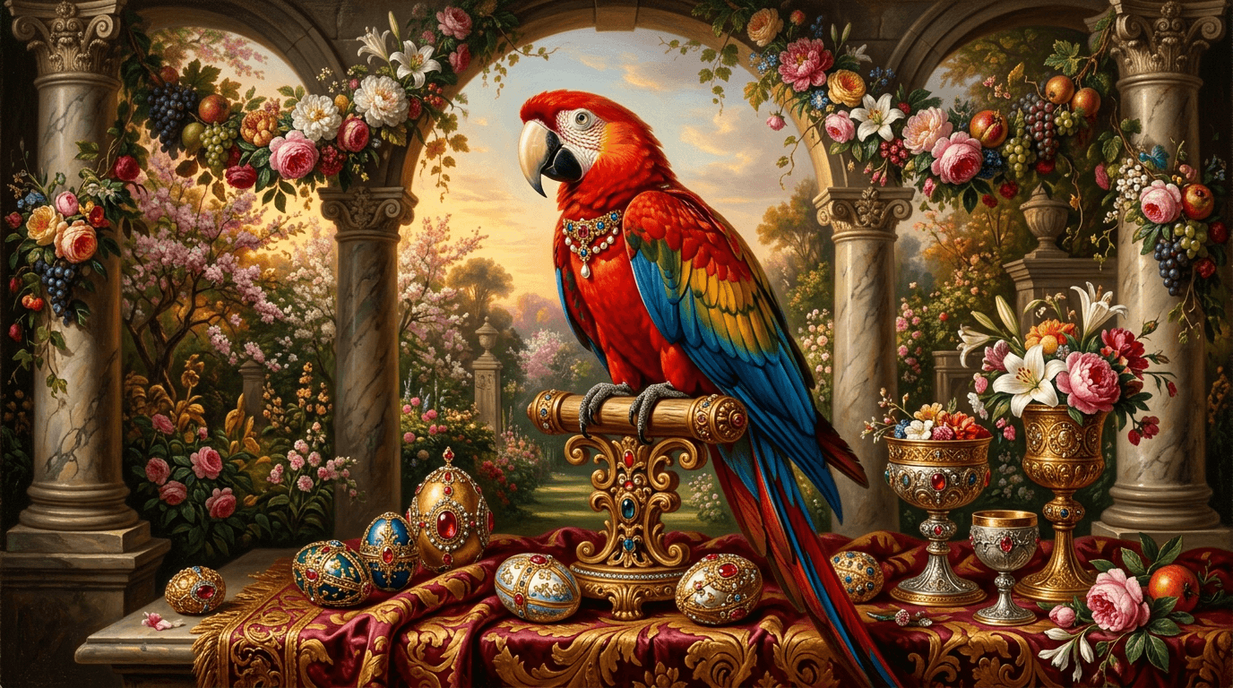 Easter Bird Portraits - Easter Renaissance style bird portrait