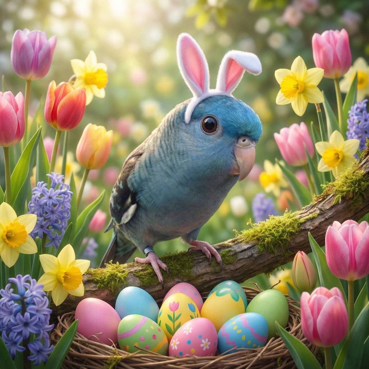 Easter Bird Portraits - Easter style bird portrait