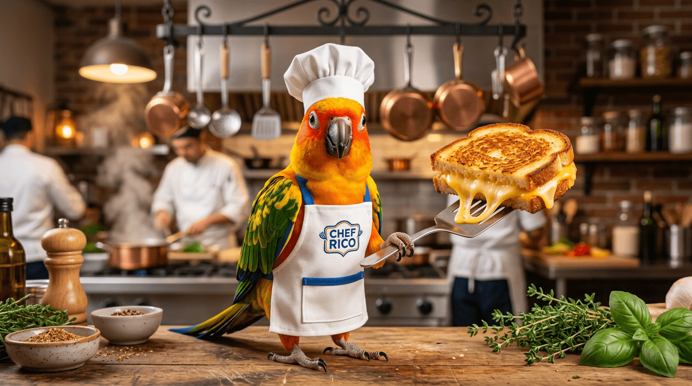 Grilled Cheese Bird Portraits - Grilled Cheese (Chef) style portrait