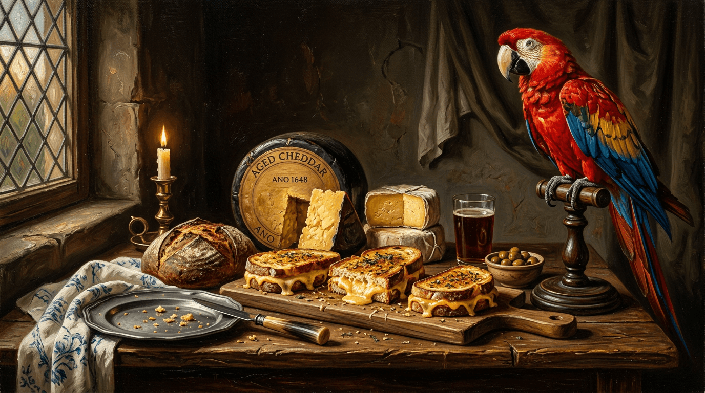 Grilled Cheese Bird Portraits - Grilled Cheese (Still Life) style bird portrait