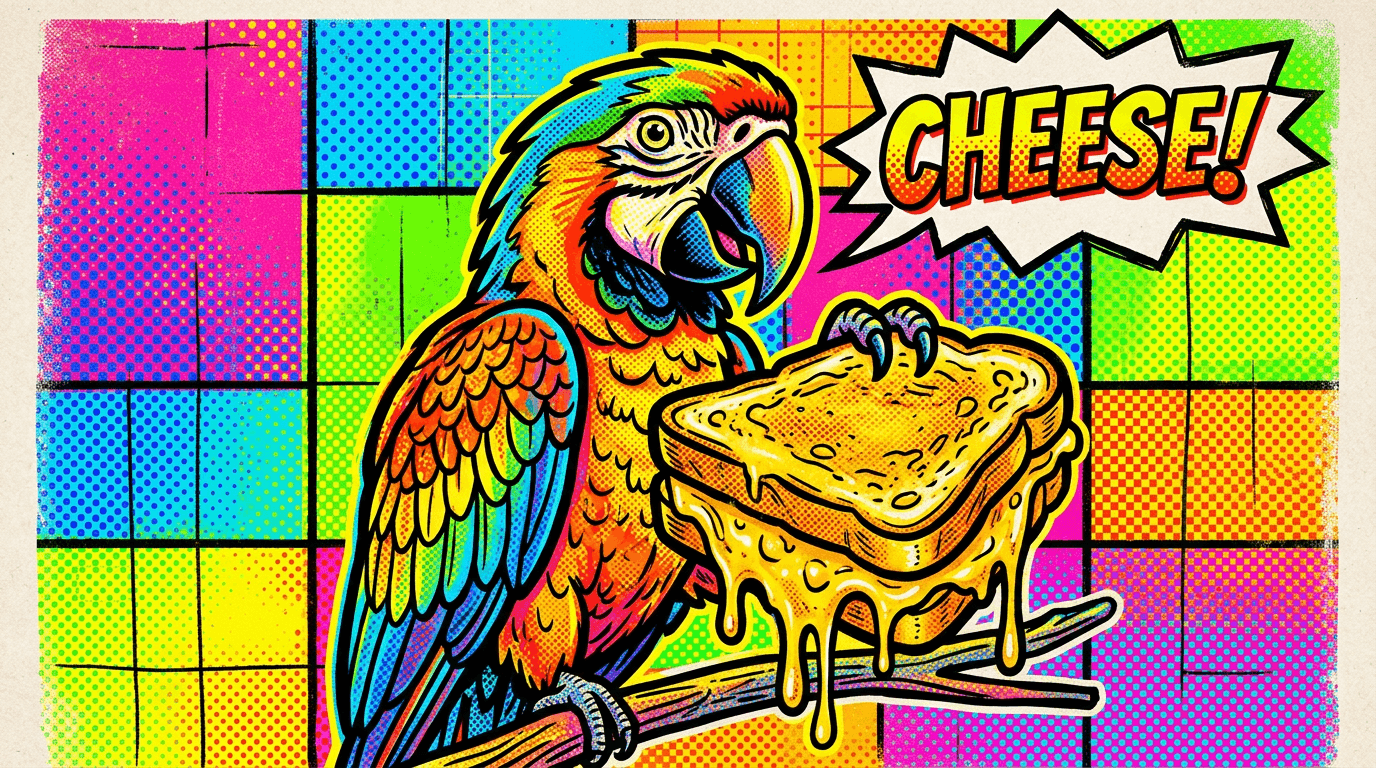 Grilled Cheese Bird Portraits - Grilled Cheese (Pop Art) style bird portrait