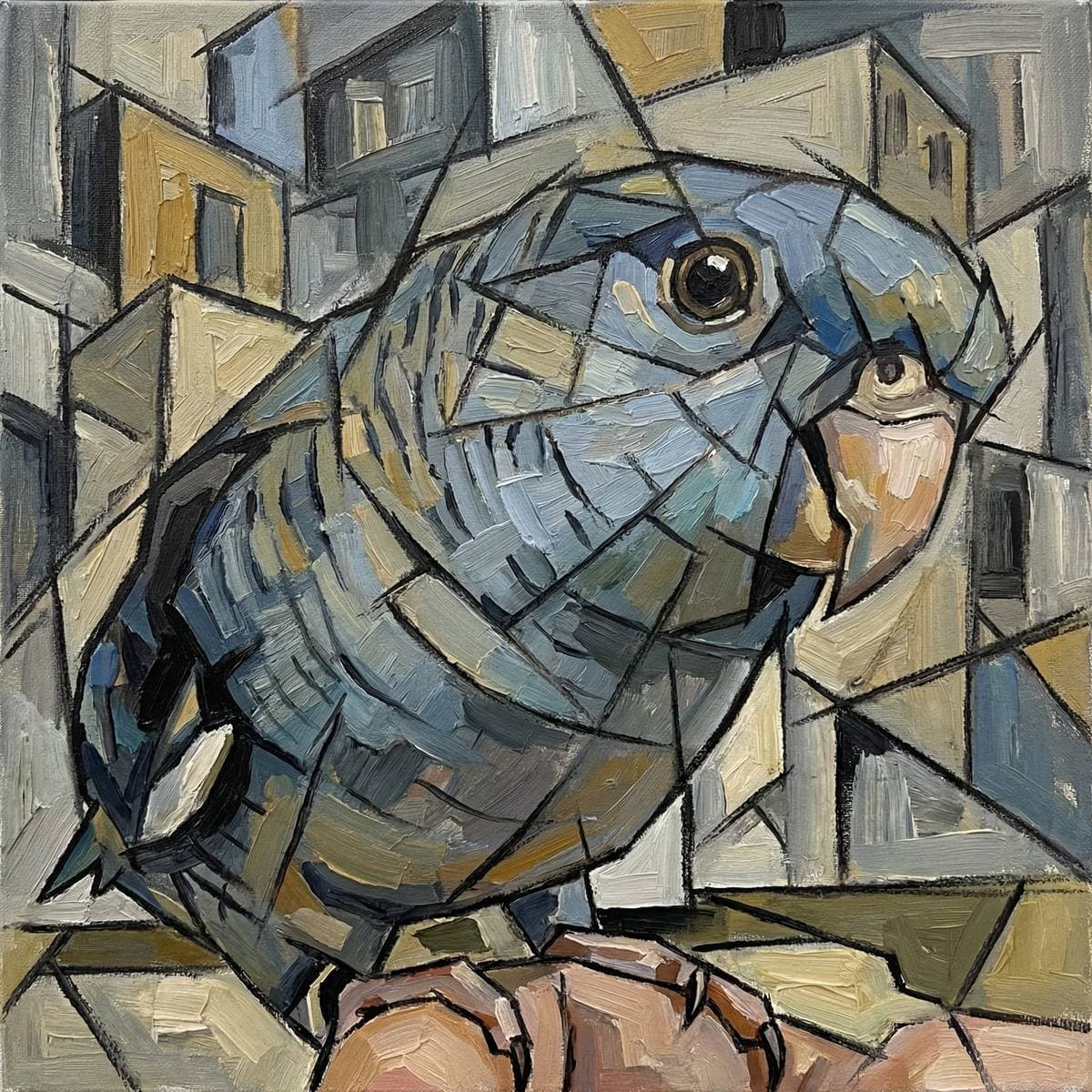 Tropical Bird Wall Art From Your Photos - Cubist style bird portrait