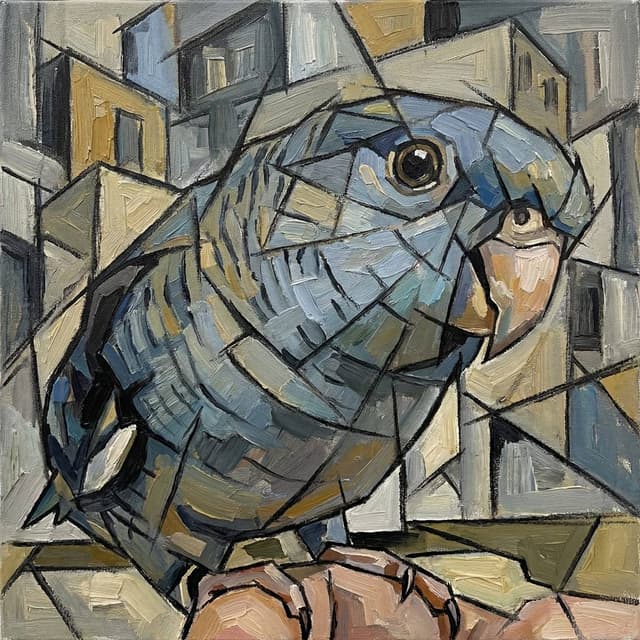 Modern Bird Art - Cubist style portrait