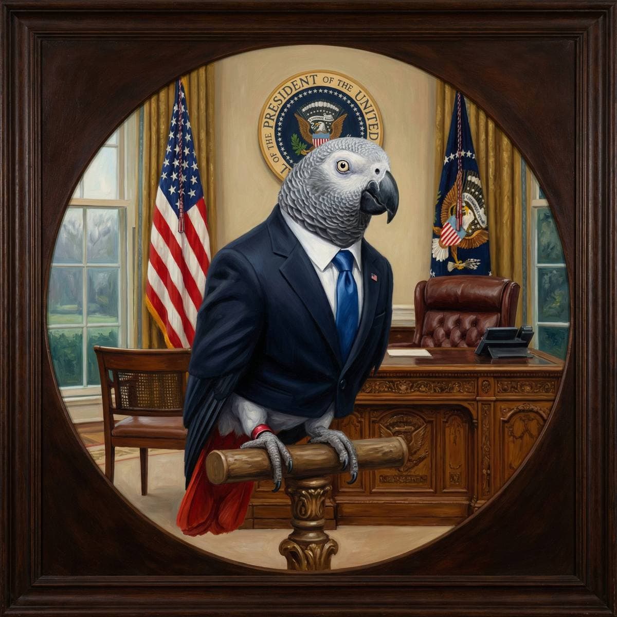 Vintage Bird Art From Your Photos - Presidential style bird portrait