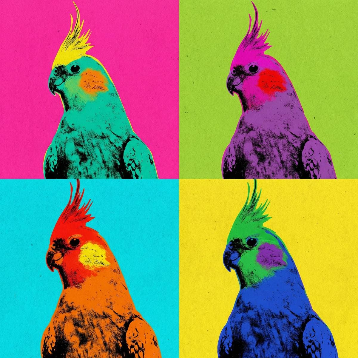 Abstract Bird Art From Your Photos - Silkscreen Pop style bird portrait
