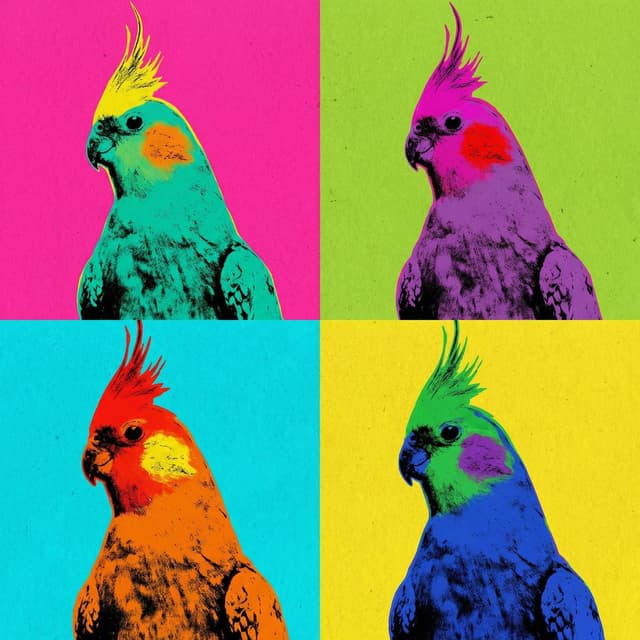 Modern Bird Art - Silkscreen Pop style portrait